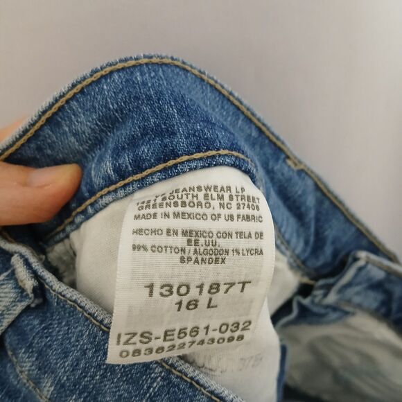 Riders by Lee Relaxed Denim Shorts Cotton Long Stretch Blue Jeans Clssic sz: 16L - Picture 6 of 6